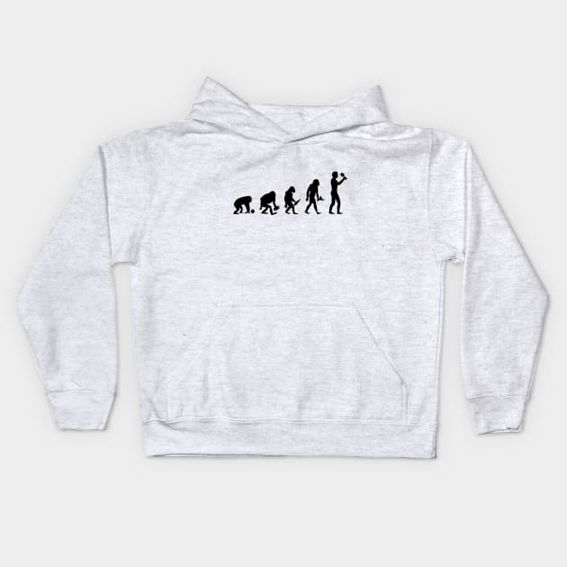 Human Evolution Wine Kids Hoodie by Printadorable